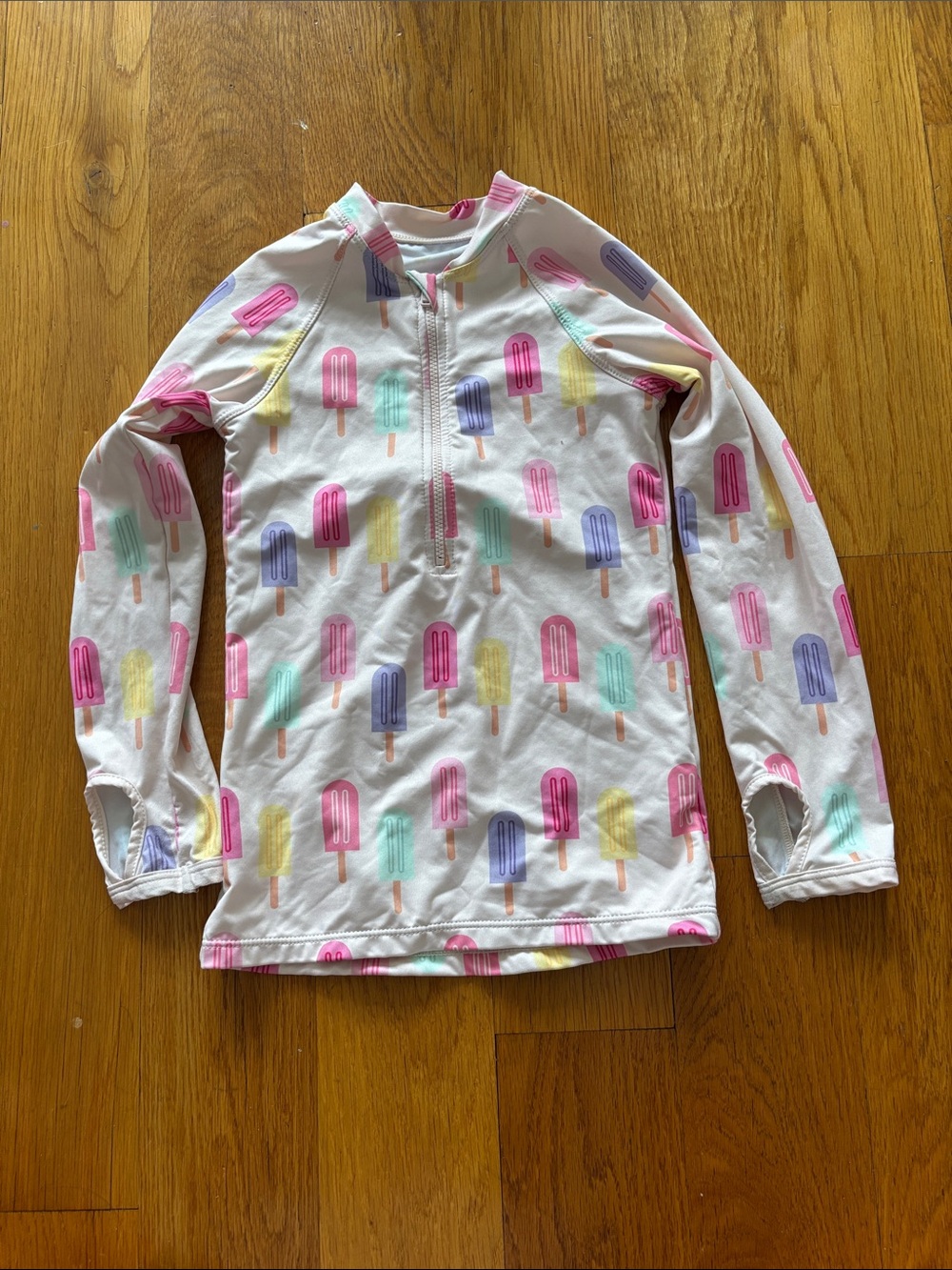 Monica + Andy Girls' Long Sleeve Rashguard Swim Top - Popsicle Print